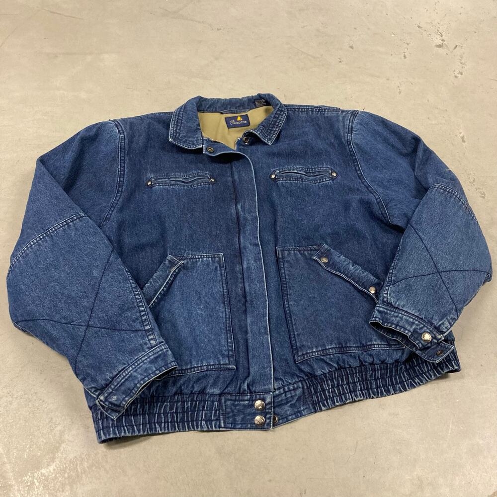 vintage 90s denim bomber jacket